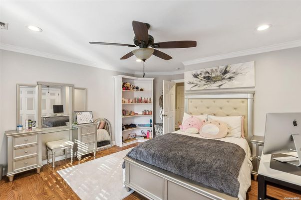 Bedroom, Home Office, Interior, Recessed Lighting, Wood Texture Flooring