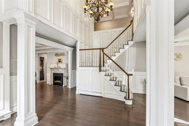 Chandelier, Fireplace, Interior, Wood Texture Flooring