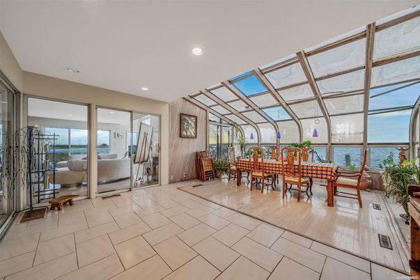 Dining room, Glass Ceilings, Interior, Recessed Lighting, Sun Room, Water