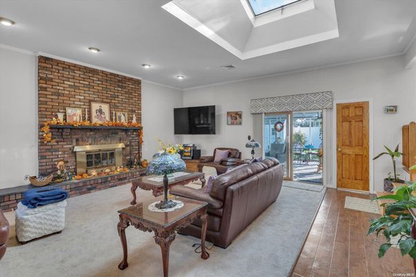 Fireplace, Interior, Living room, Recessed Lighting, Stone Walls