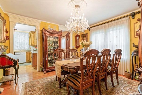 Chandelier, Dining room, Interior, Wood Texture Flooring