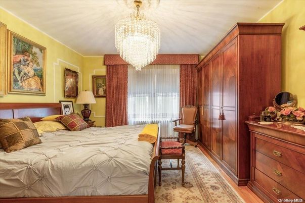 Bedroom, Chandelier, Interior