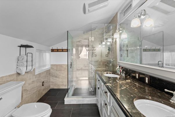 Bathroom, Dual Sink Vanities, Glass Shower, Interior