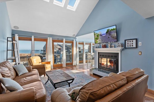 Fireplace, Interior, Living room, Water, Wood Texture Flooring