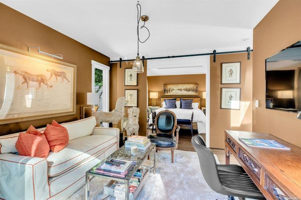 Bedroom, Interior, Pendant Lights, Wood Texture Flooring