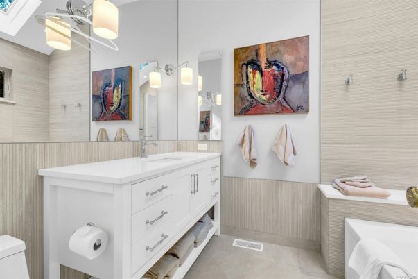 Bathroom, Dual Sink Vanities, Interior, Pendant Lights
