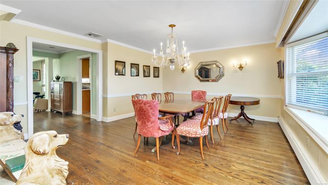 Chandelier, Dining room, Interior, Wood Texture Flooring