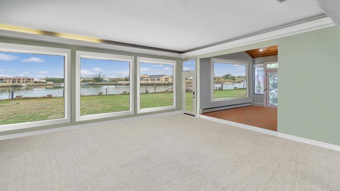 Empty room, Interior, Recessed Lighting, Water