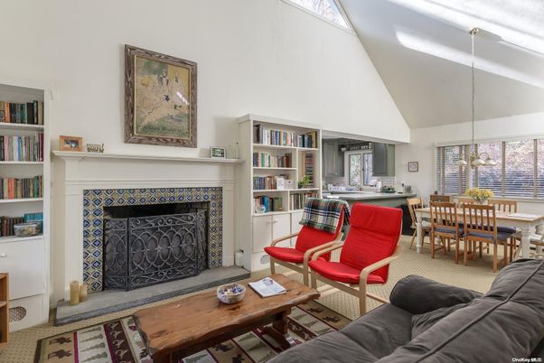 Dining room, Fireplace, Interior, Living room, Pendant Lights