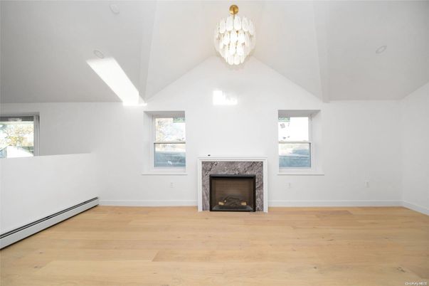 Chandelier, Empty room, Fireplace, Interior, Wood Texture Flooring