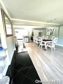 Dining room, Interior, Kitchen, Pendant Lights, Wood Texture Flooring