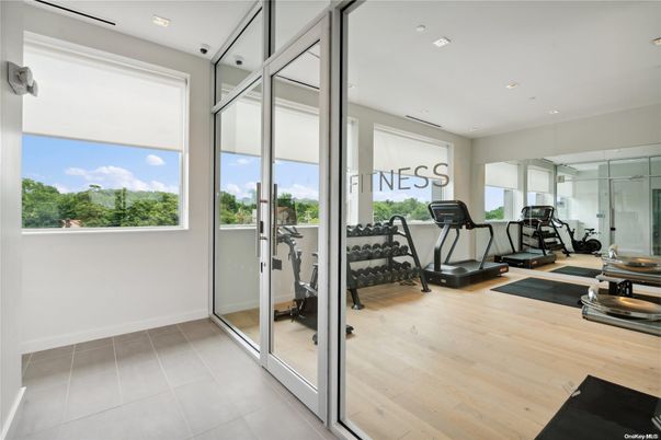 Fitness Equipment, Interior, Recessed Lighting, Wood Texture Flooring