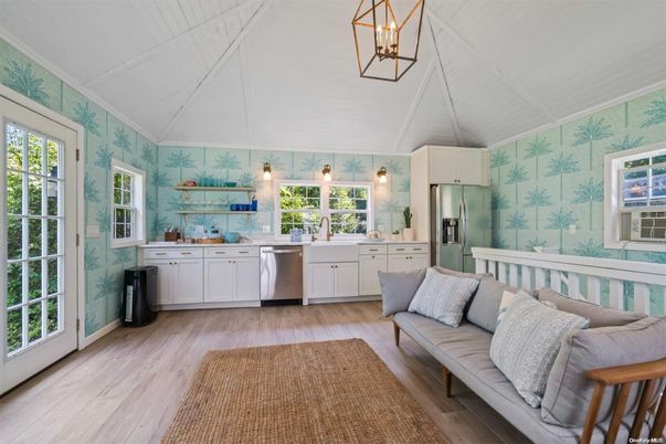 Interior, Kitchen, Pendant Lights, Stainless Steel Appliances, Wood Texture Flooring
