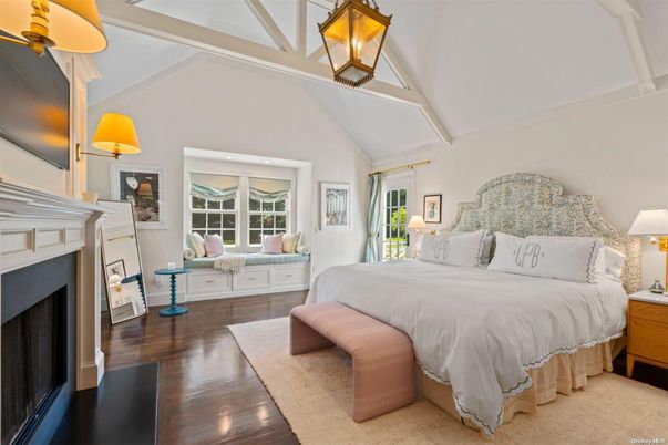 Bedroom, Fireplace, Interior, Wood Texture Flooring