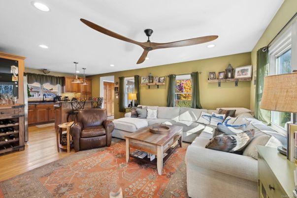 Interior, Kitchen, Living room, Pendant Lights, Recessed Lighting, Wood Texture Flooring
