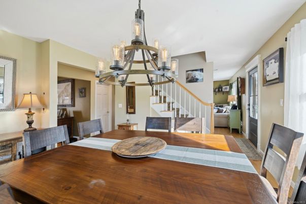Chandelier, Dining room, Interior, Pendant Lights, Wood Texture Flooring