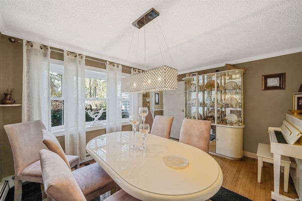 Chandelier, Dining room, Interior, Pendant Lights, Wood Texture Flooring