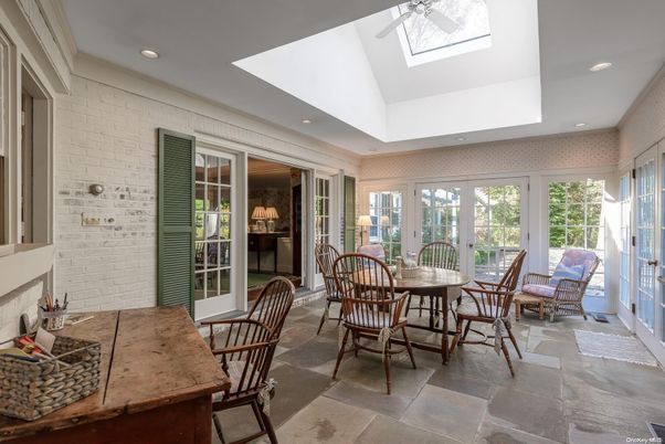 Dining room, Interior, Recessed Lighting, Stone Walls