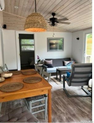 Dining room, Interior, Living room, Pendant Lights, Wooden Ceilings, Wood Texture Flooring