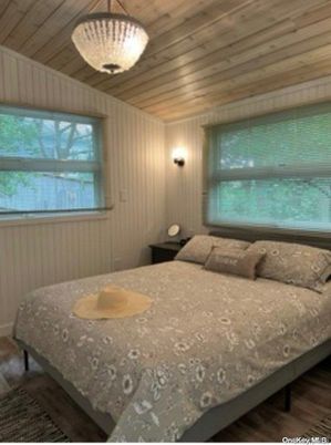 Bedroom, Interior, Pendant Lights, Wooden Ceilings, Wood Texture Flooring
