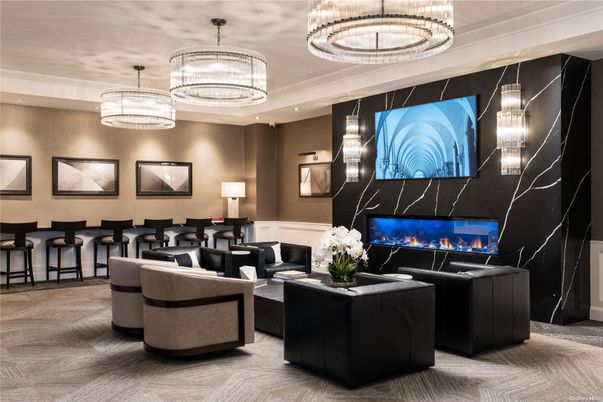 Chandelier, Fireplace, Interior, Living room, Pendant Lights, Recessed Lighting