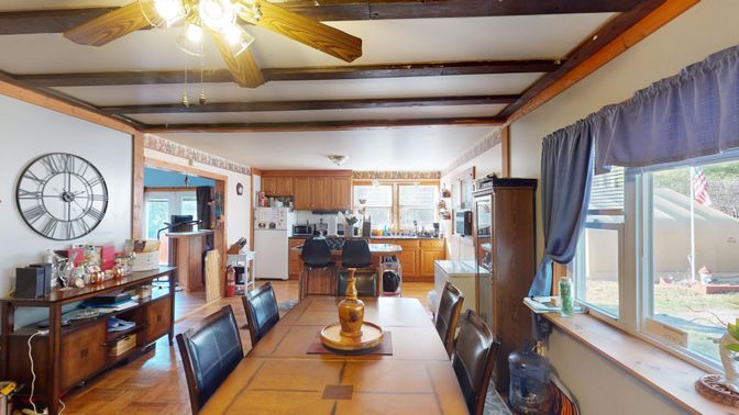 Dining room, Interior, Kitchen, Wooden Beams, Wood Texture Flooring