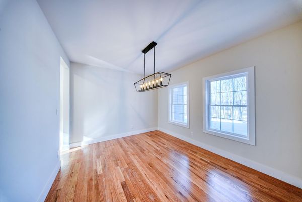 Empty room, Interior, Pendant Lights, Wood Texture Flooring