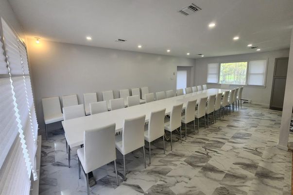 Dining room, Interior, Marble, Recessed Lighting