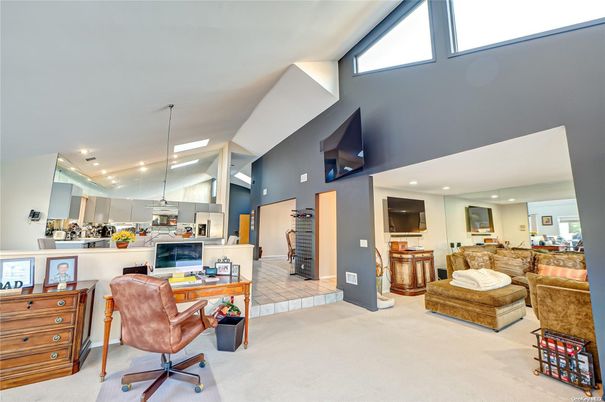 Fireplace, Home Office, Interior, Kitchen, Pendant Lights, Recessed Lighting