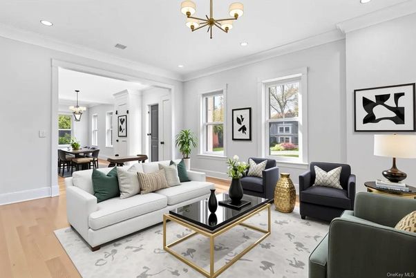 Chandelier, Dining room, Interior, Living room, Pendant Lights, Recessed Lighting, Wood Texture Flooring