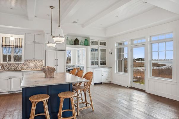 Interior, Kitchen, Pendant Lights, Wood Texture Flooring