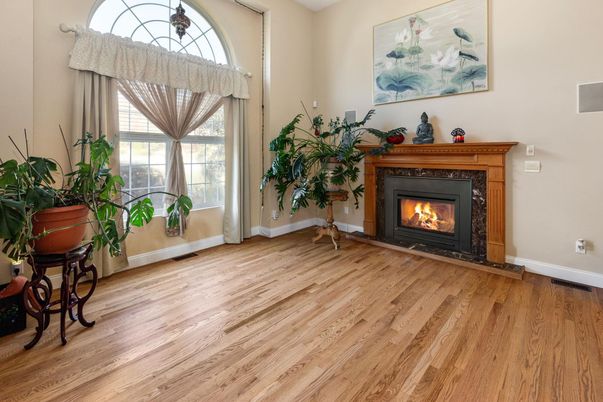 Fireplace, Interior, Wood Texture Flooring