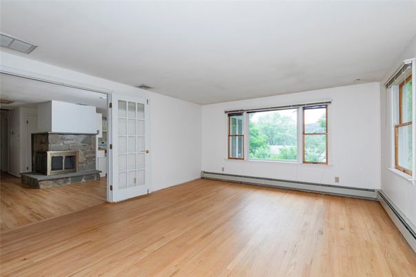 Empty room, Fireplace, Interior, Wood Texture Flooring
