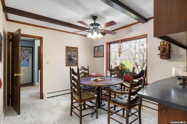 Dining room, Interior, Marble, Wooden Beams