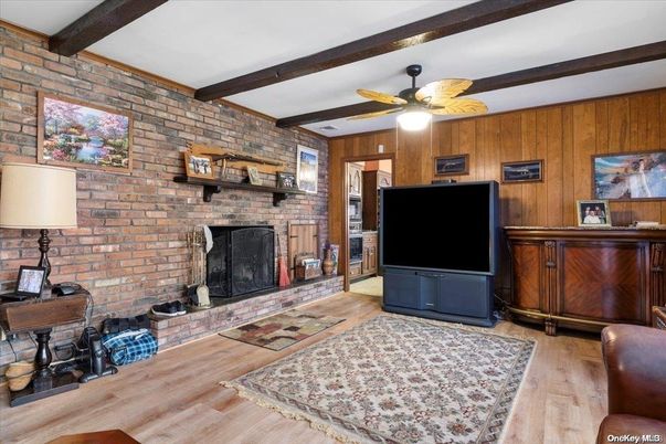 Fireplace, Interior, Stone Walls, Wooden Beams, Wood Texture Flooring, Wooden Walls