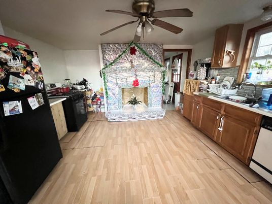 Interior, Kitchen, Wood Texture Flooring