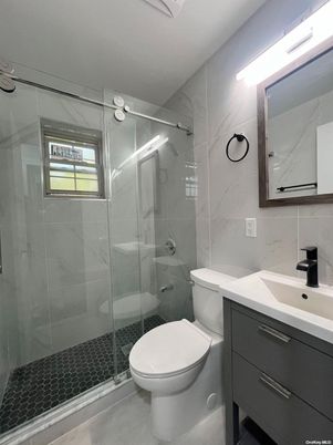 Bathroom, Glass Shower, Interior, Marble Walls