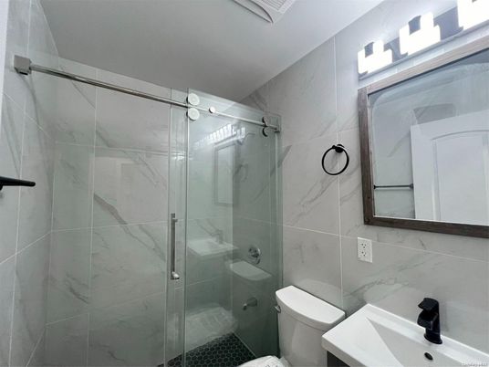 Bathroom, Glass Shower, Interior, Marble Walls