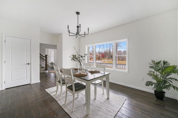 Chandelier, Dining room, Interior, Pendant Lights, Wood Texture Flooring