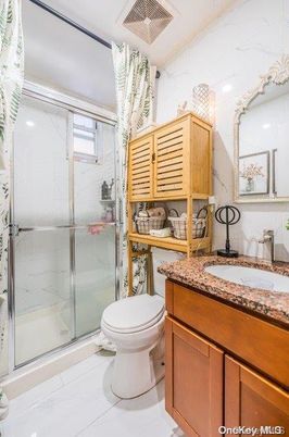 Bathroom, Glass Shower, Interior, Marble Walls