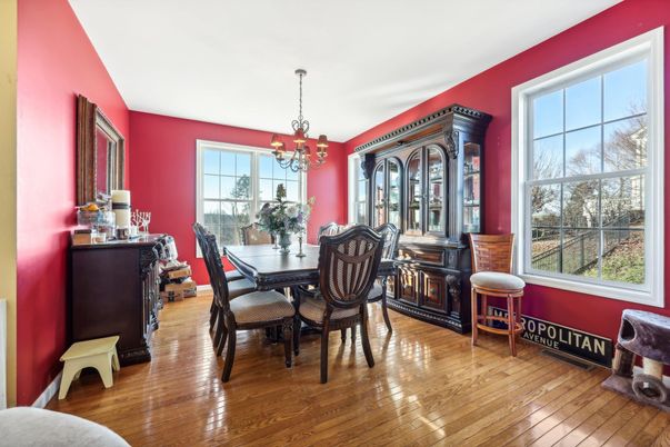 Chandelier, Dining room, Interior, Wood Texture Flooring