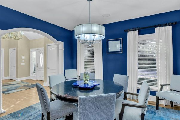 Chandelier, Dining room, Interior, Wood Texture Flooring