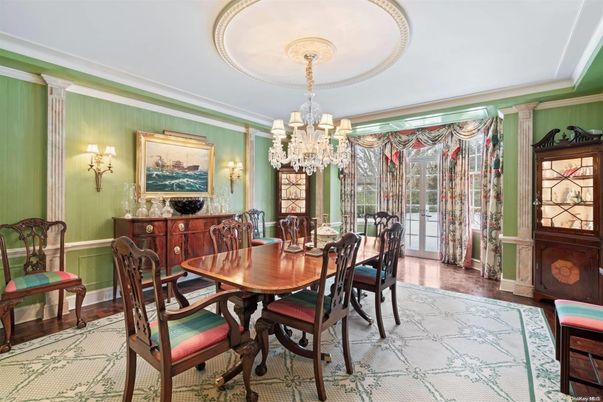 Chandelier, Dining room, Interior, Wood Texture Flooring