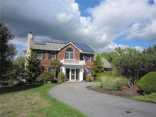 Backyard, Exterior, Facade, Brick Facade, Solar Panels, Brick Traditional
