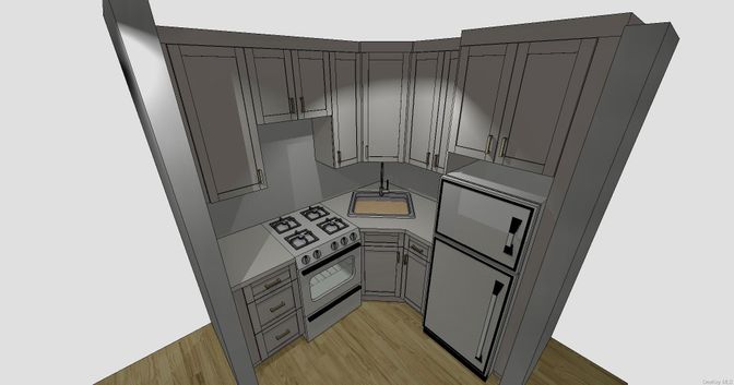 Interior, Kitchen, Stainless Steel Appliances, Wood Texture Flooring