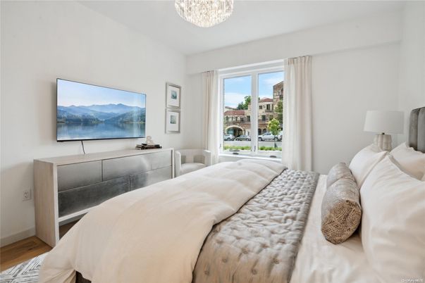 Bedroom, Chandelier, Interior, Wood Texture Flooring