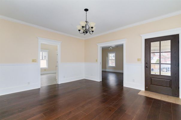 Chandelier, Empty room, Interior, Wood Texture Flooring