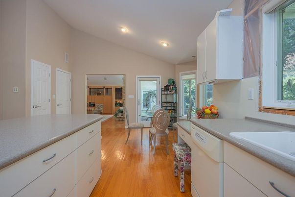 Interior, Kitchen, Recessed Lighting, Wood Texture Flooring
