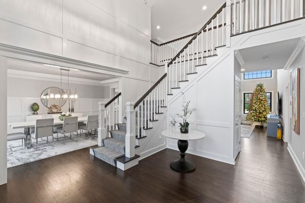 Chandelier, Dining room, Interior, Pendant Lights, Recessed Lighting, Wood Texture Flooring