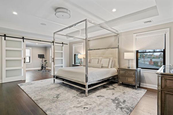 Bedroom, Fitness Equipment, Interior, Recessed Lighting, Wood Texture Flooring